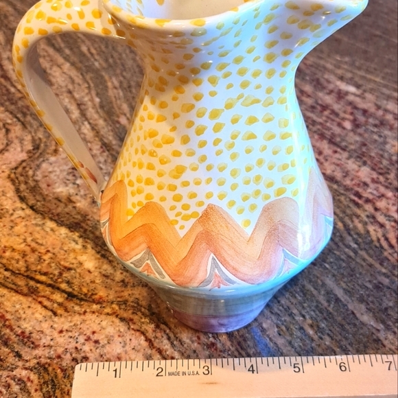 ***SOLD*** Vintage MacKenzie-Childs Red Clay Ceramic Brittany Pitcher - Picture 9 of 10